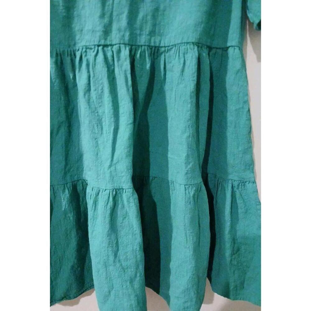 Womens Green Dress Short Sleeve Layered  Size Large Tiered Skirt Fancyinn   #103 - Picture 4 of 5